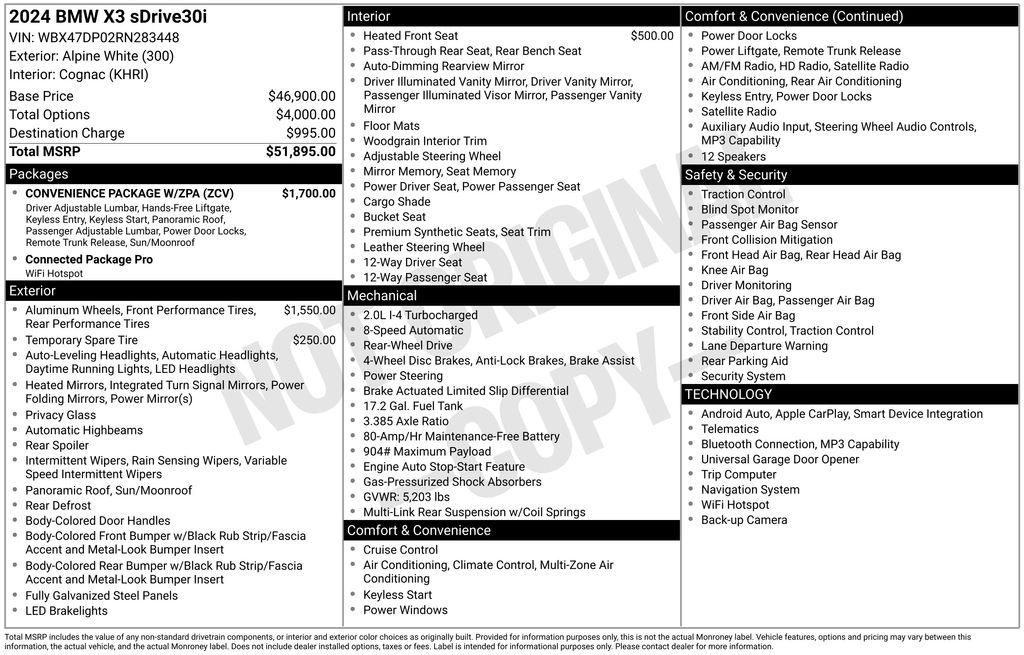2024 BMW X3 sDrive30i photo 5