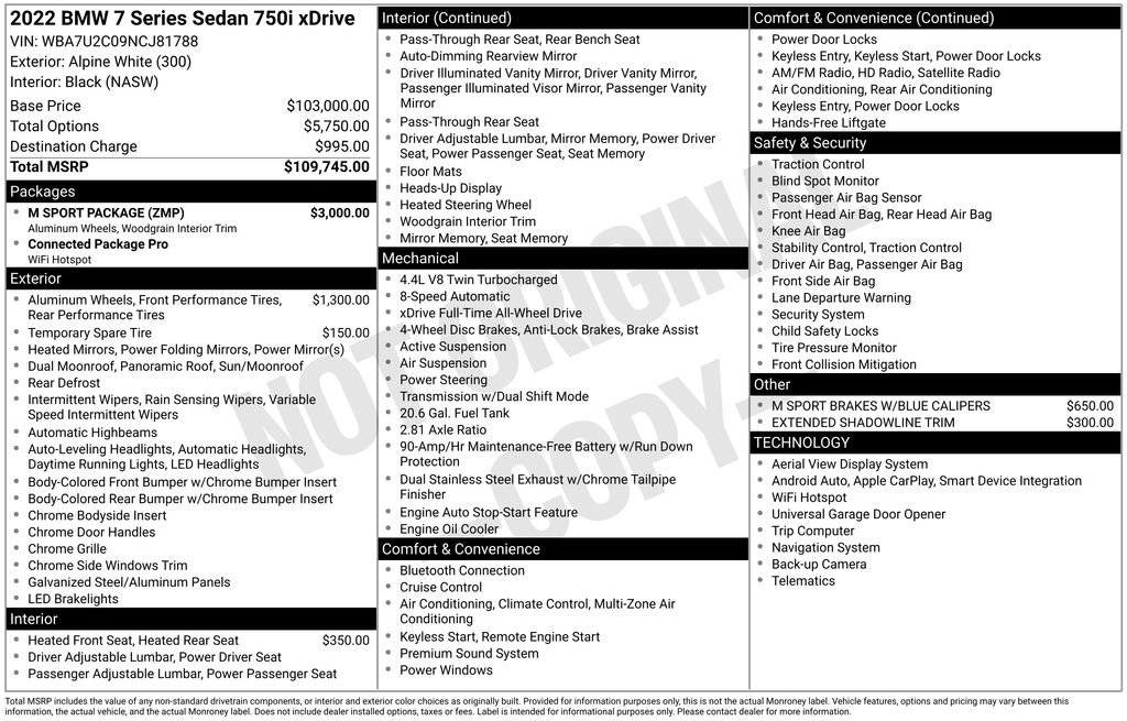 2022 BMW 7 Series 750i xDrive photo 5