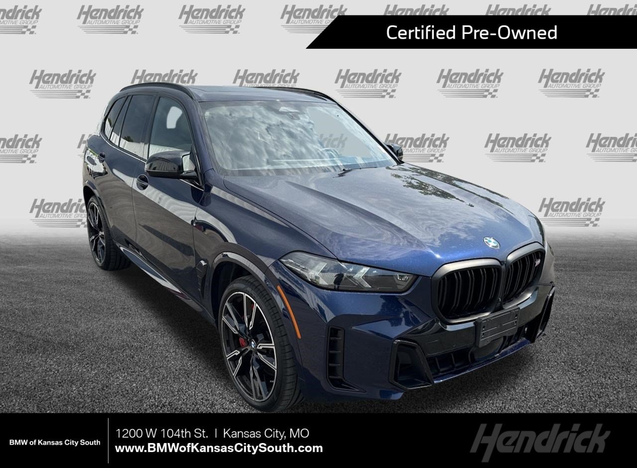 Certified 2025 BMW X5 M60i with VIN 5UX33EU07S9Y26367 for sale in Kansas City