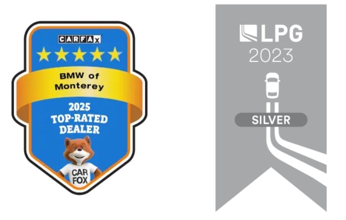 CarFax Top-Rated Dealer Award & Lithia Partner Group Silver Award logos