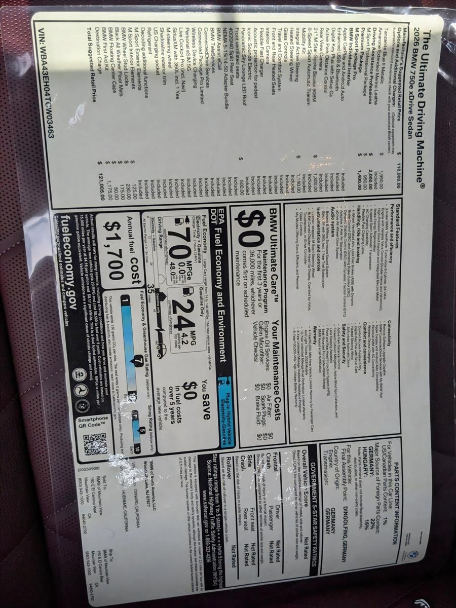 2026 BMW 7 Series 750e - Photo 20