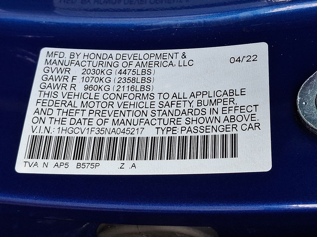2022 Honda Accord Sport 26