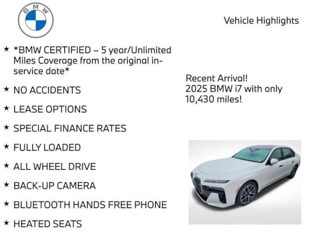 Certified 2025 BMW i7 eDrive50 Sedan