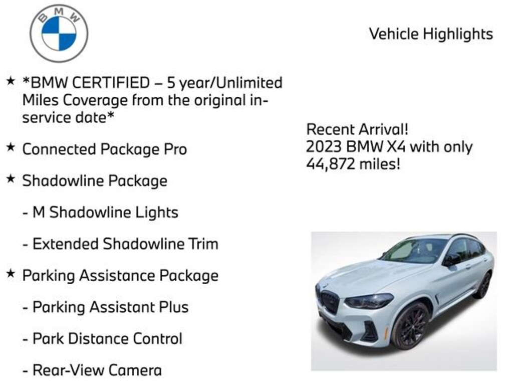 Certified 2023 BMW X4 M40i Sports Activity Coupe