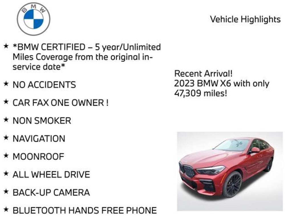 Certified 2023 BMW X6 xDrive40i Sports Activity Coupe