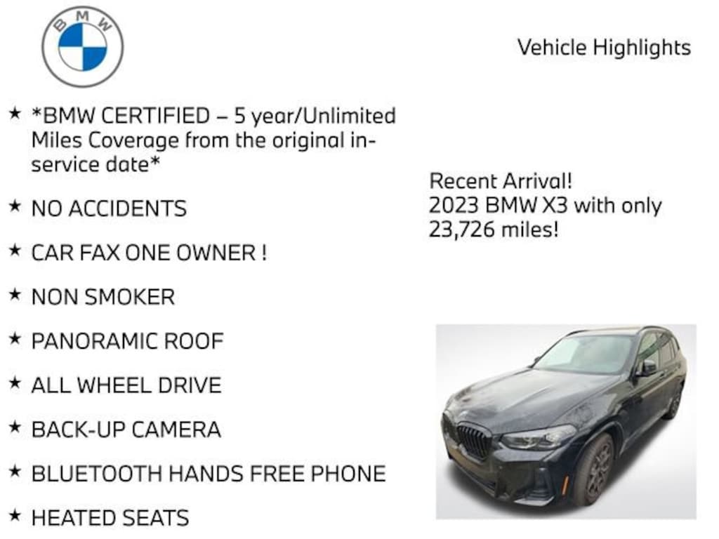 Certified 2023 BMW X3 xDrive30i SUV