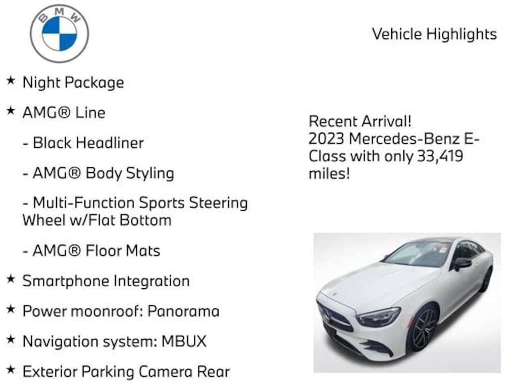 Used 2023 Mercedes-Benz E-Class 4MATIC Coupe