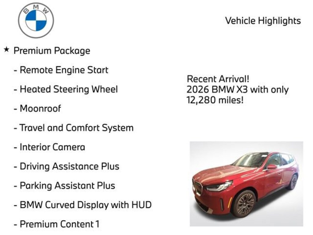 Used 2026 BMW X3 30 xDrive SUV