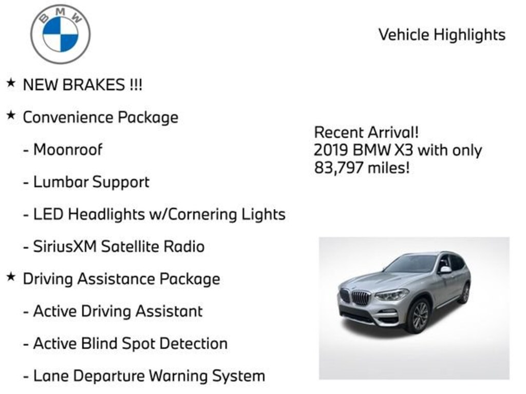 Used 2019 BMW X3 xDrive30i SUV