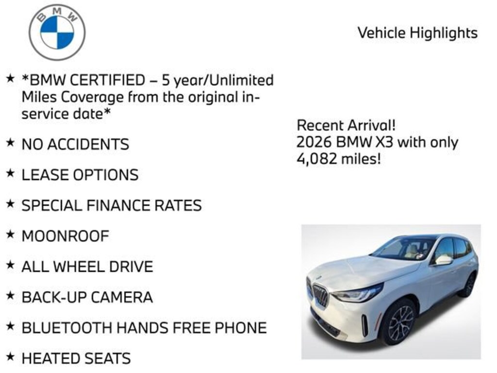 Certified 2026 BMW X3 30 xDrive SUV