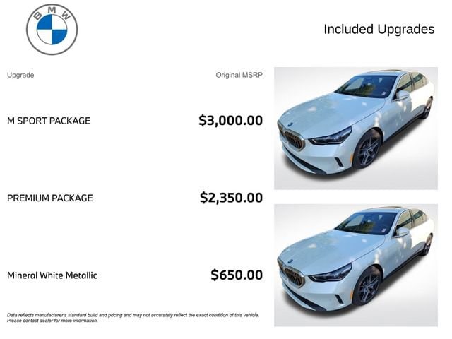 Certified 2025 BMW i5 Base with VIN WBY13HG00SCT27501 for sale in Shelby Township, MI