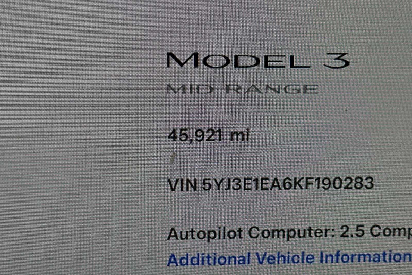2019 Tesla Model 3 Standard Range 24