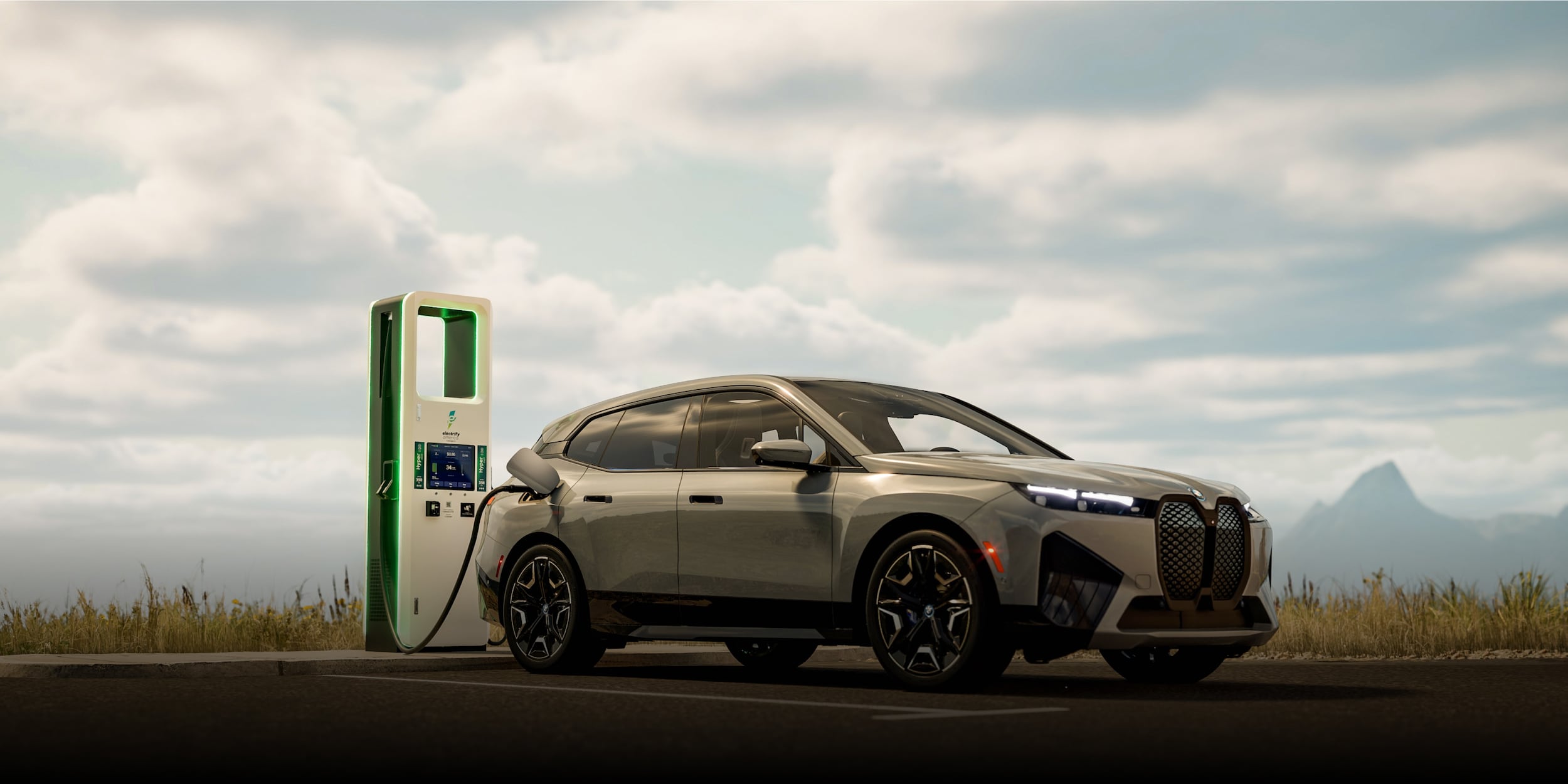 BMW iX at charging station