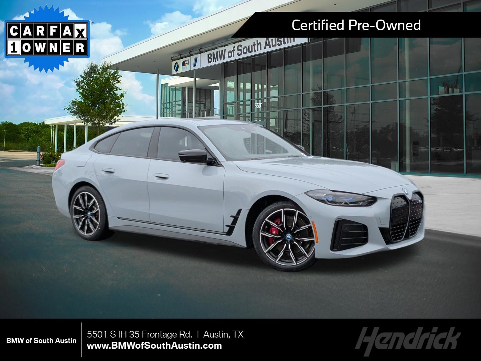 Certified 2023 BMW i4 40 with VIN WBY73AW01PFR30952 for sale in Austin, TX