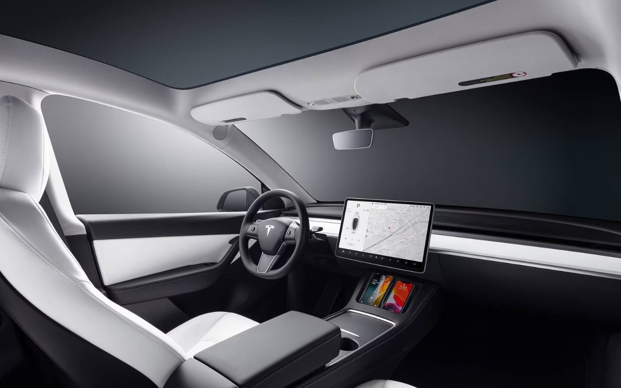 view of the dashboard of a 2023 Tesla Model Y