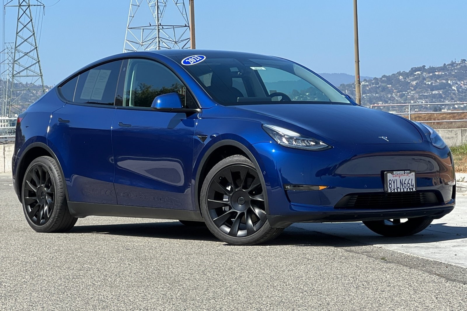 Used 2021 Tesla Model Y Long Range with VIN 5YJYGDEE8MF271681 for sale in Redwood City, CA