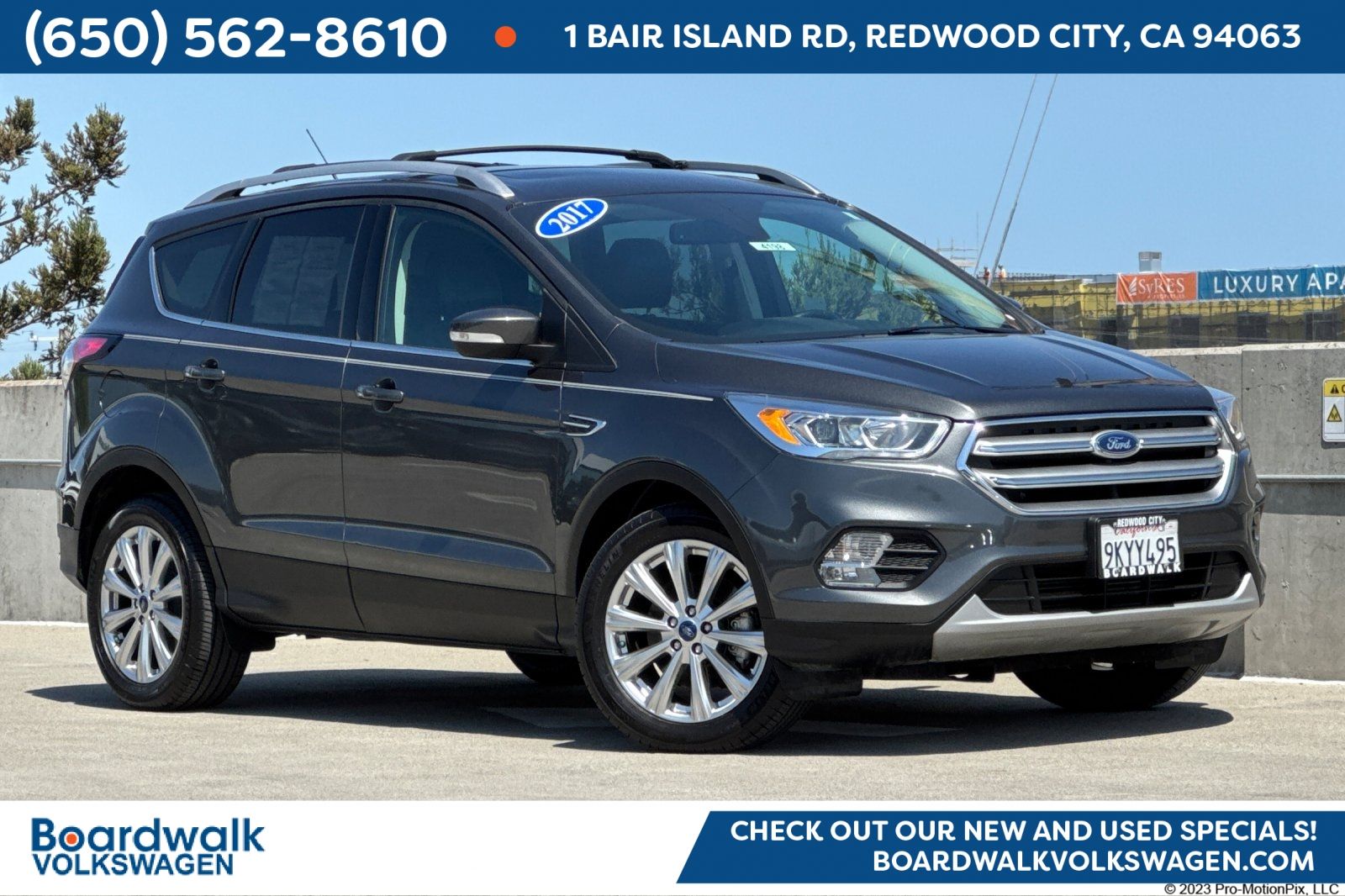Used 2017 Ford Escape Titanium with VIN 1FMCU9J95HUC93641 for sale in Redwood City, CA