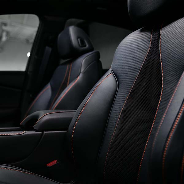 Model Features of the 2021 Acura RDX at Bobby Rahal Acura | Featuring Orange Stitching on Seats in the 2021 Acura RDX