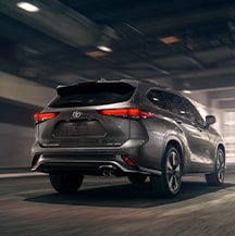 Model Features of the 2021 Toyota Highlander at Bobby Rahal Toyota | Rear of Highlander in tunnel