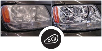 before and after of headlight restoration