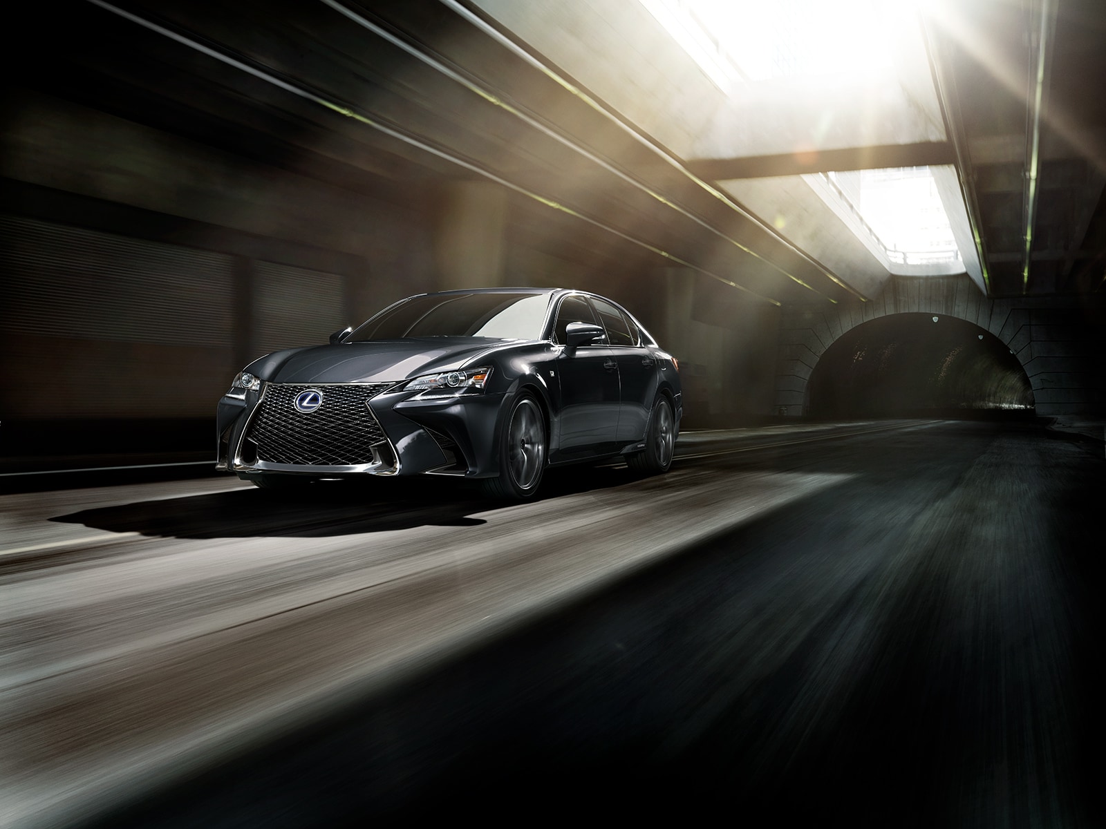 Model features of the 2020 Lexus GS and GS F Sport at Bobby Rahal Lexus of Lewistown | Black Lexus GS 350 running on road