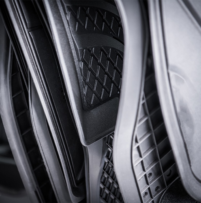Accessories that help keep your Toyota protected at Bobby Rahal Toyota in Mechanicsburg, PA | All-Weather Floor Mats Piled Up