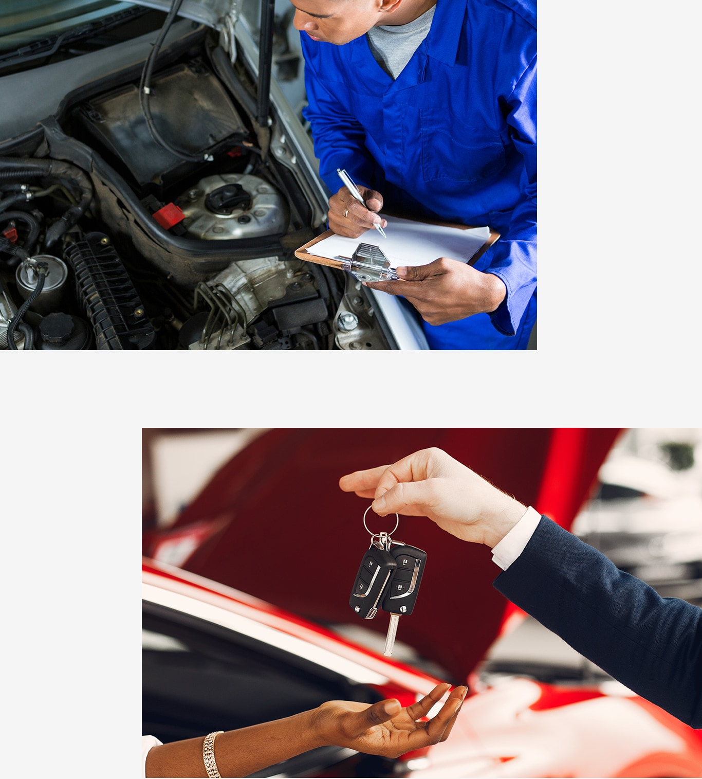 Things to Bring with you to Purchase a Car at Bobby Rahal Toyota in Mechanicsburg, PA | Man with clipboard checking car for damages, and someone passing car keys to someomne else