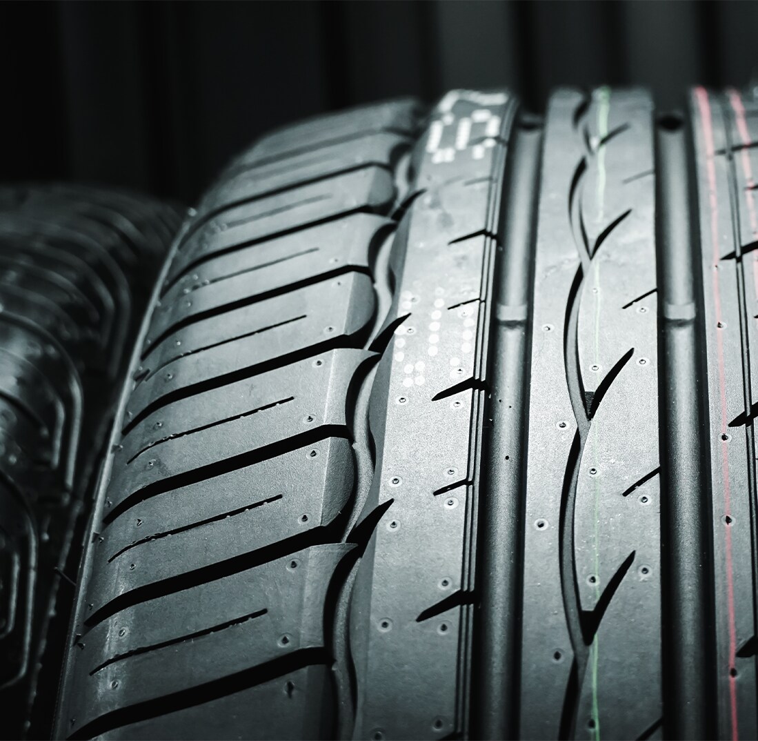 Winter Tires vs. All Season Tires at Bobby Rahal Toyota in Mechanicsburg, PA | Close up of an all season tire