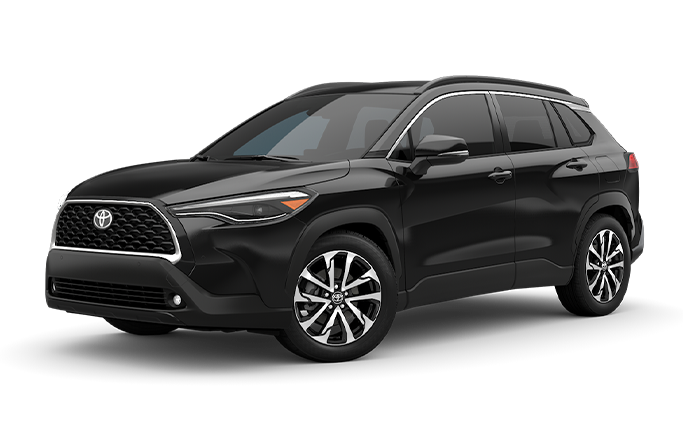 The Best Toyota Vehicles for College Grads at Bobby Rahal Toyota in Mechanicsburg, PA | Front Profile of a black Toyota Corolla Cross