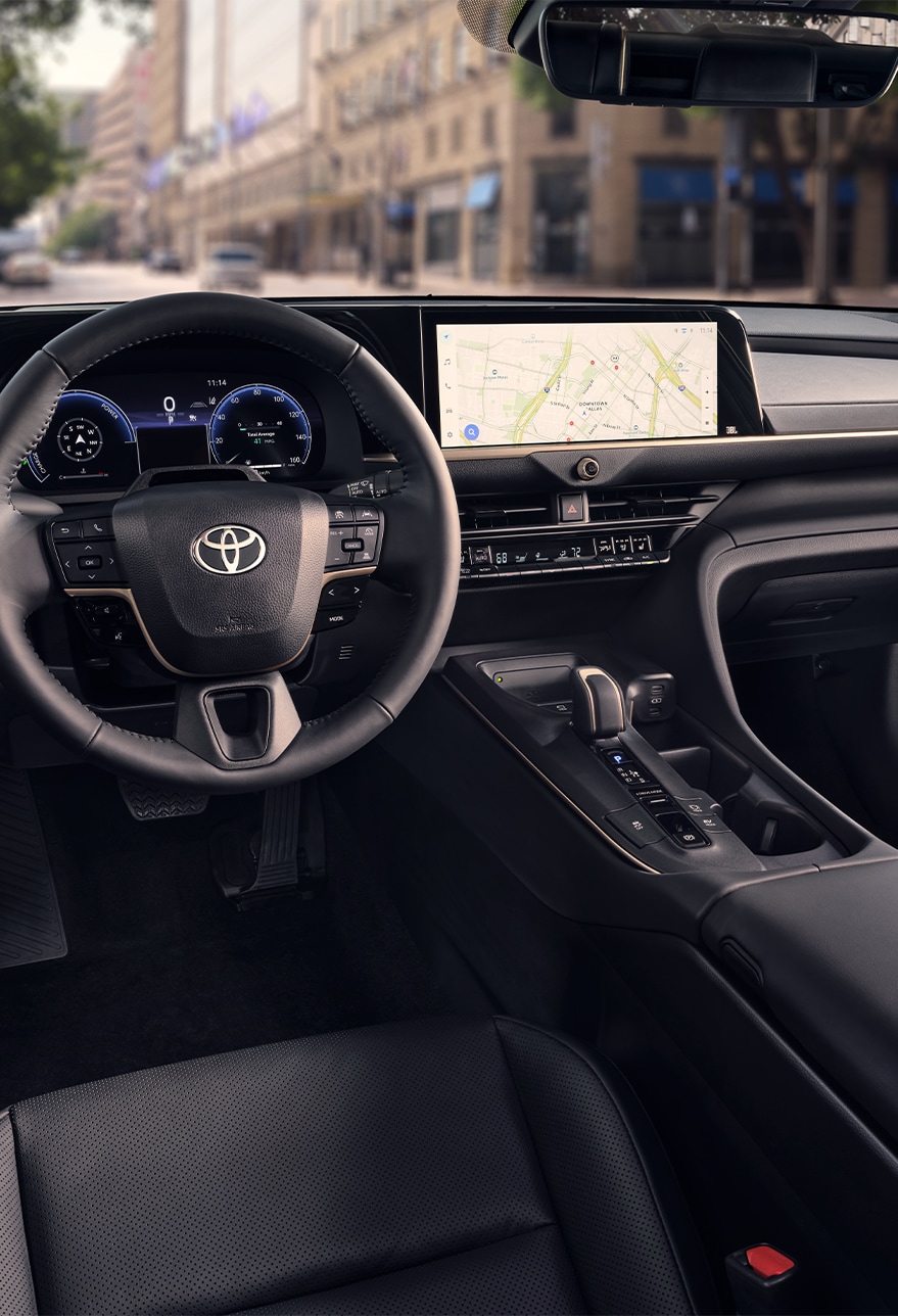 2023 Toyota Crown at Bobby Rahal Toyota in Mechanicsburg, PA | Black leather interior of a 2023 Toyota Crown 