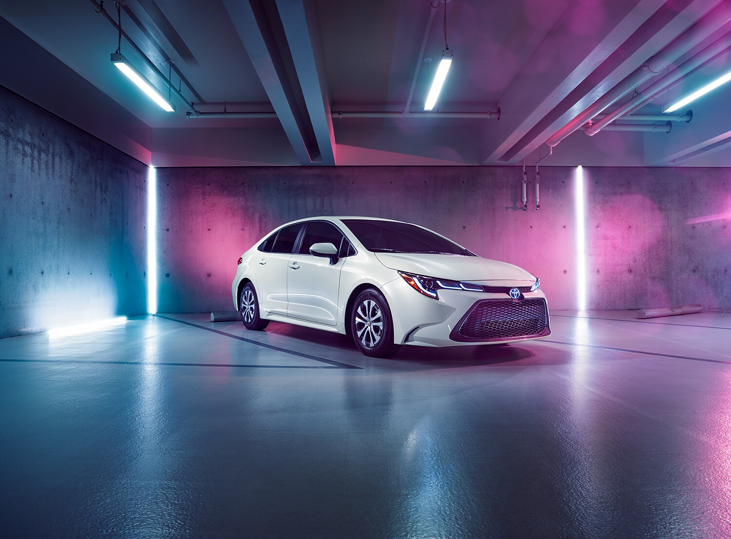 Toyota Hybrid for Everyone at Bobby Rahal Toyota | 2022 Toyota Corolla Hybrid in a showroom