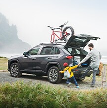 Model Features of the 2021 Toyota RAV4 at Bobby Rahal Toyota | RAV4 loaded up with hiking equipment