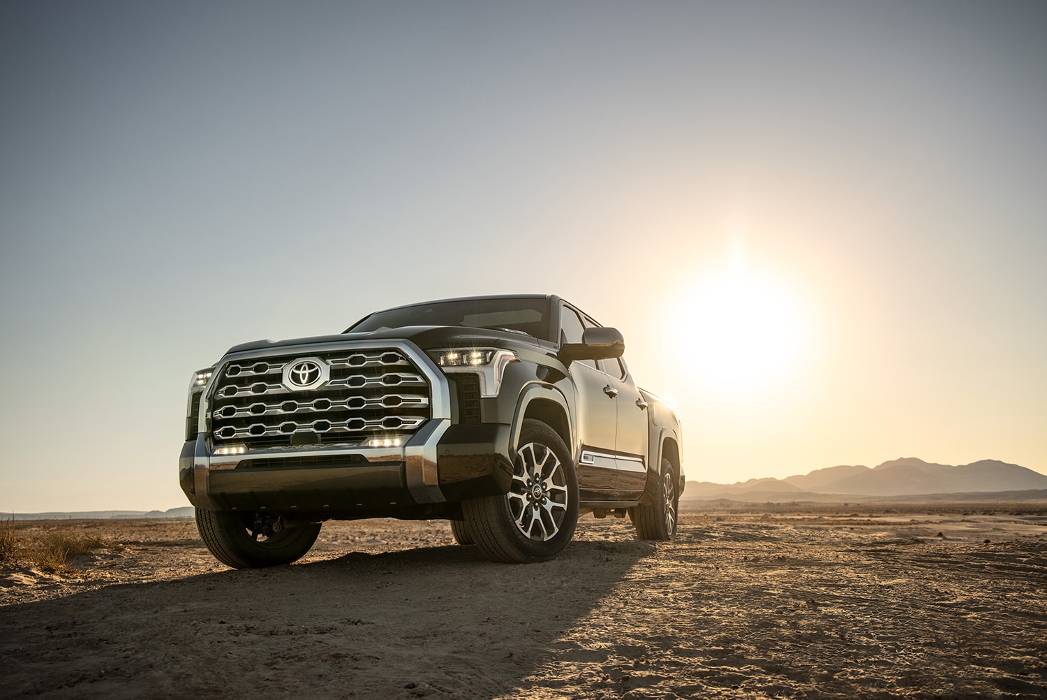 The All-New 2022 Toyota Tundra at Bobby Rahal Toyota in Mechanicsburg, PA | 2022 Toyota Tundra parked in the desert