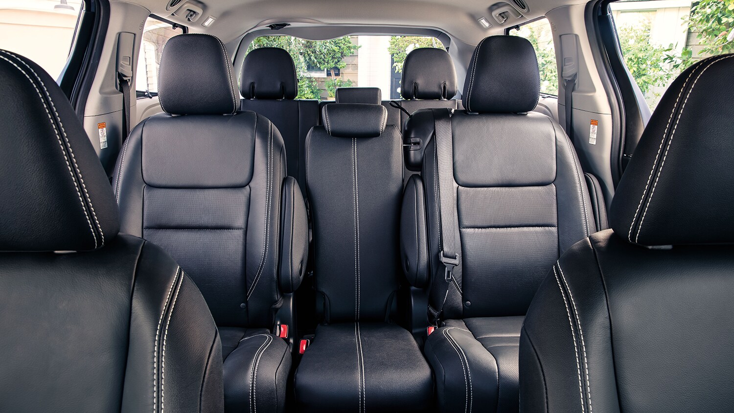 Interior view of the rear seats in the 2019 Sienna