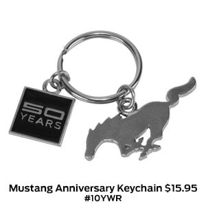 Mustang 50th Anniversary Keychain $15.95 #10YWR.jpg