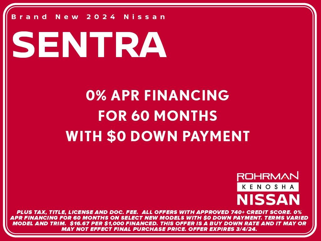 New 2024 Nissan Sentra SV Super Black For Sale at Kenosha Nissan VIN