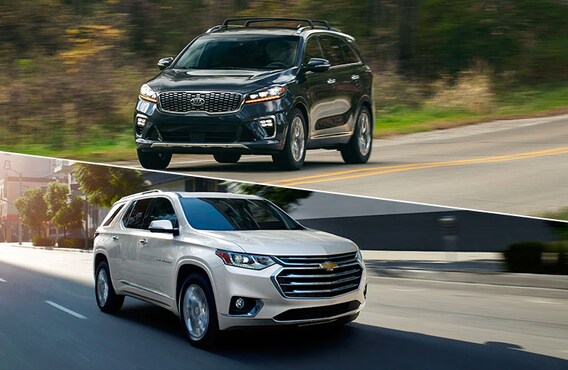 Kia Sorento frente a Chevy Traverse sorento vs highlander 2019 Kia Sorento frente a Chevy Traverse