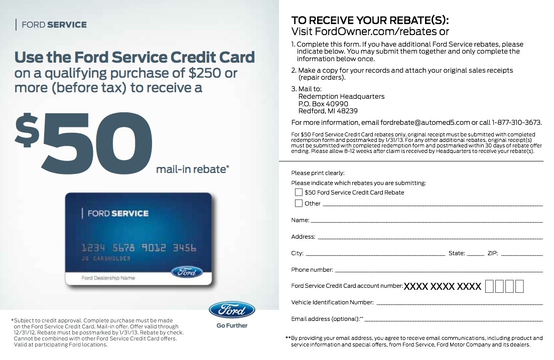 Credit customer dealer ford service