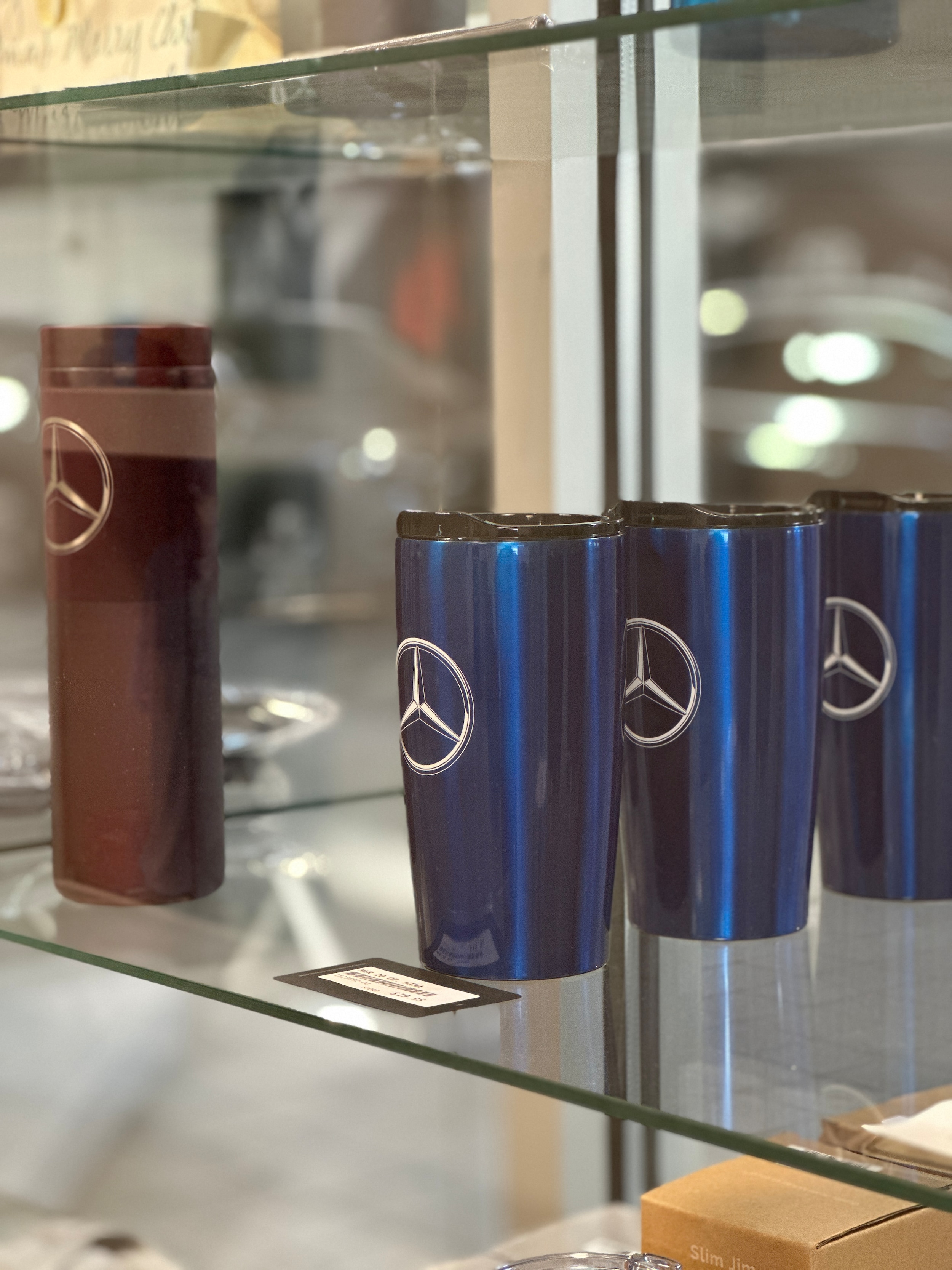 Mercedes-Benz tumblers and drinkware in boutique case