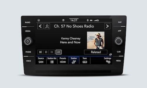 2023 VW Atlas Cross Sport Sirius XM touchscreen interface