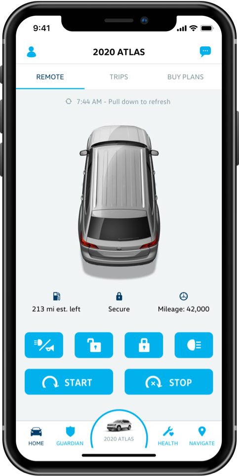 2020 Volkswagen Arteon with car net remote access