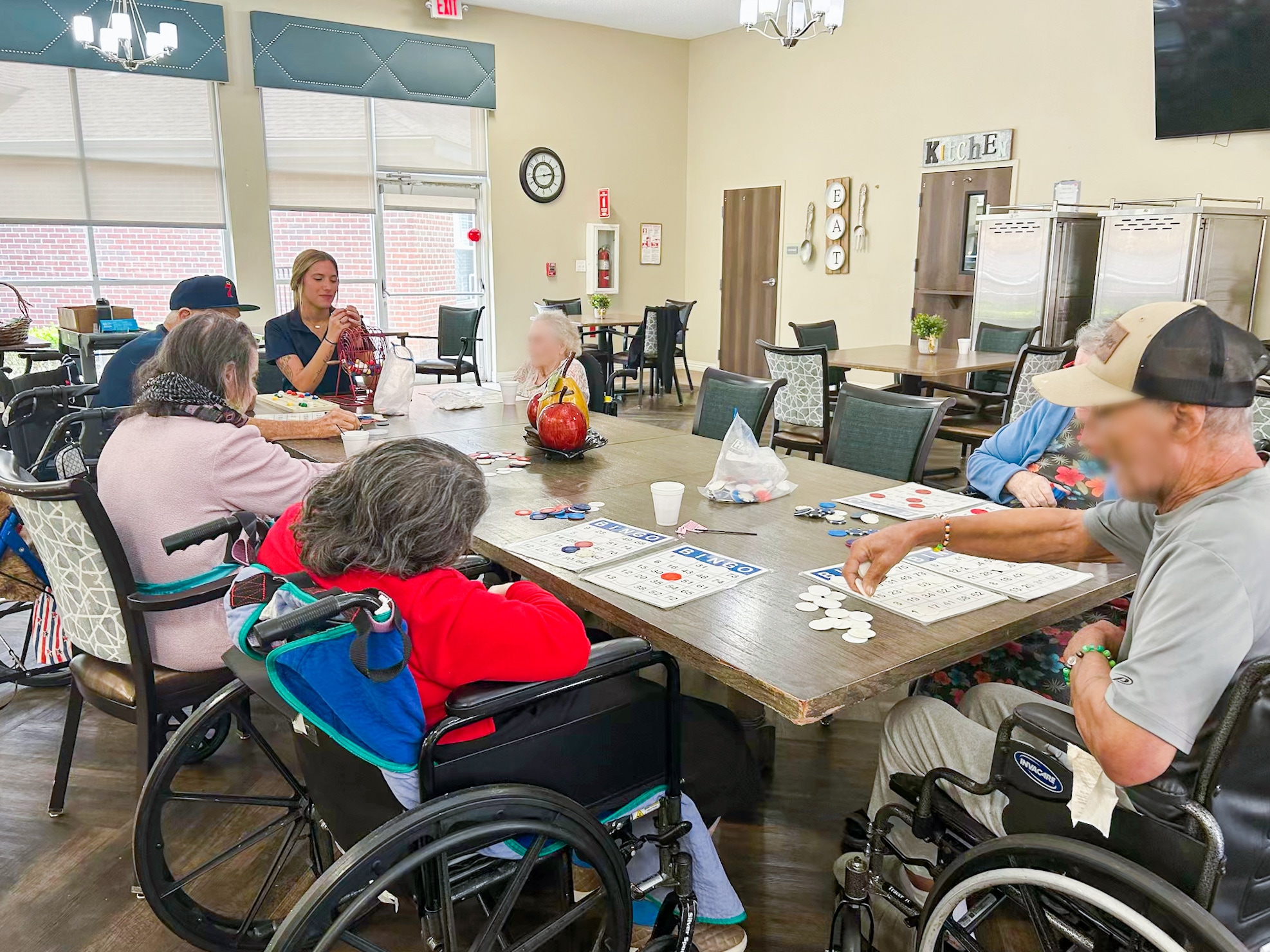 Calling bingo for the residents at Cascades at Port Arthur