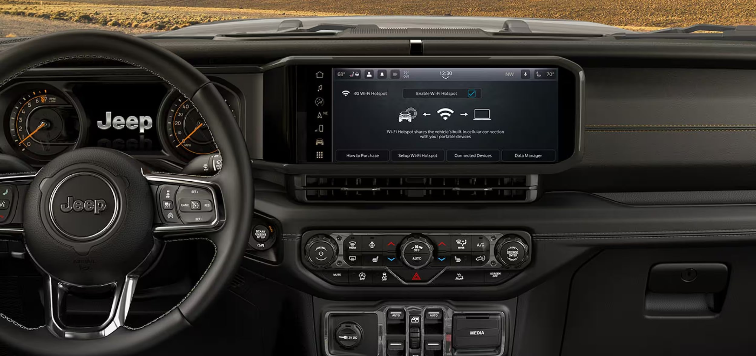 Interior of the 2026 Jeep® Wrangler near Baytown