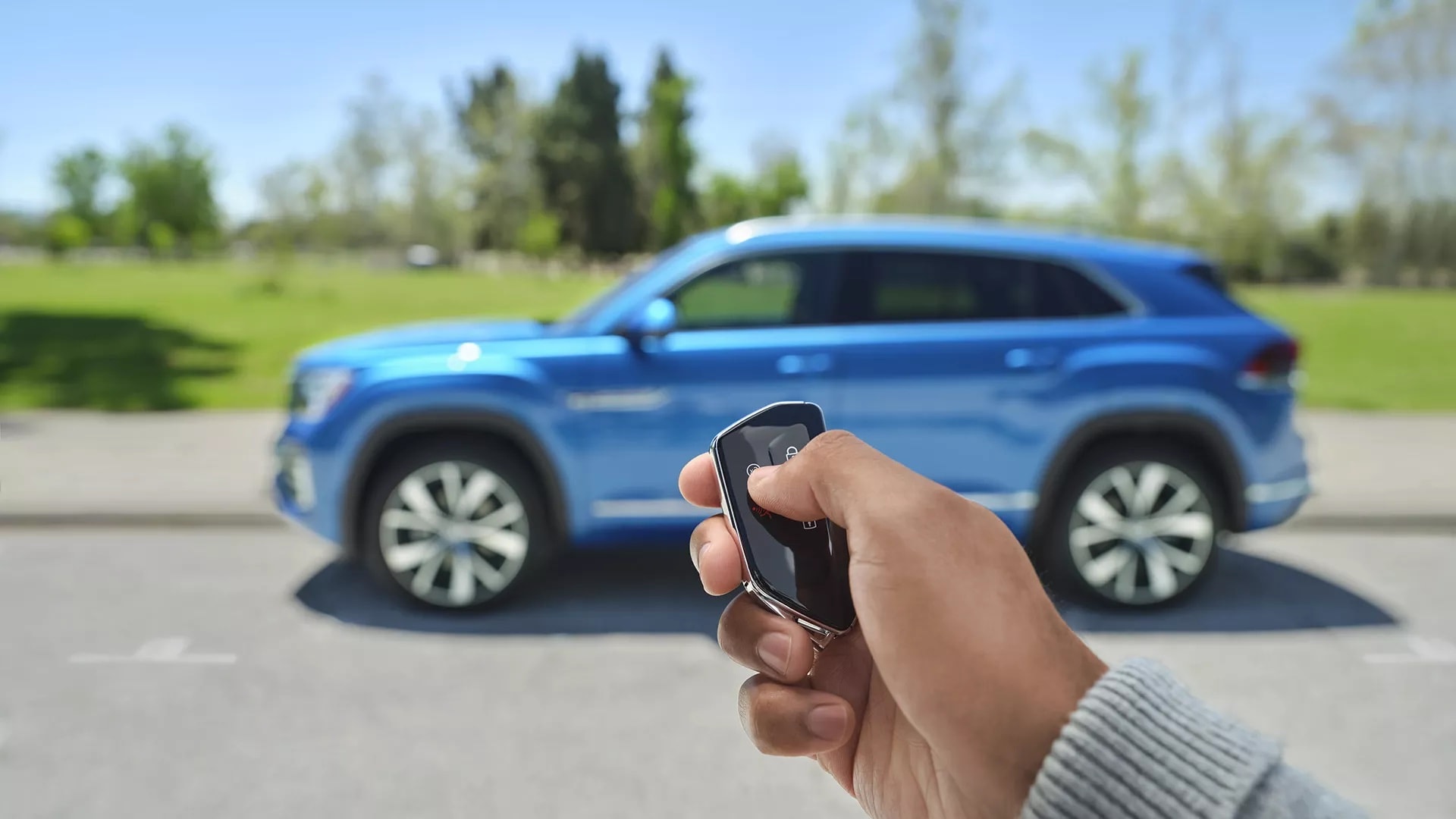 Remote start of the 2026 Volkswagen Atlas Cross Sport near Lafayette