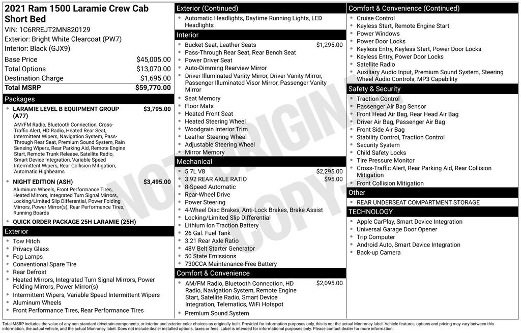 Used 2021 Ram 1500 Laramie Truck