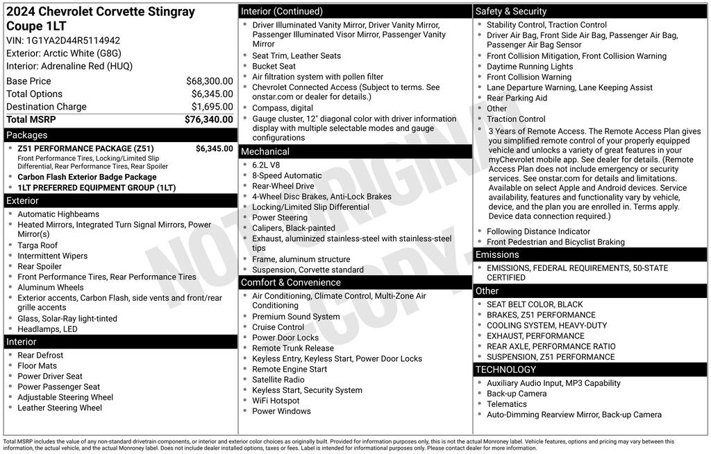 Used 2024 Chevrolet Corvette Stingray Coupe