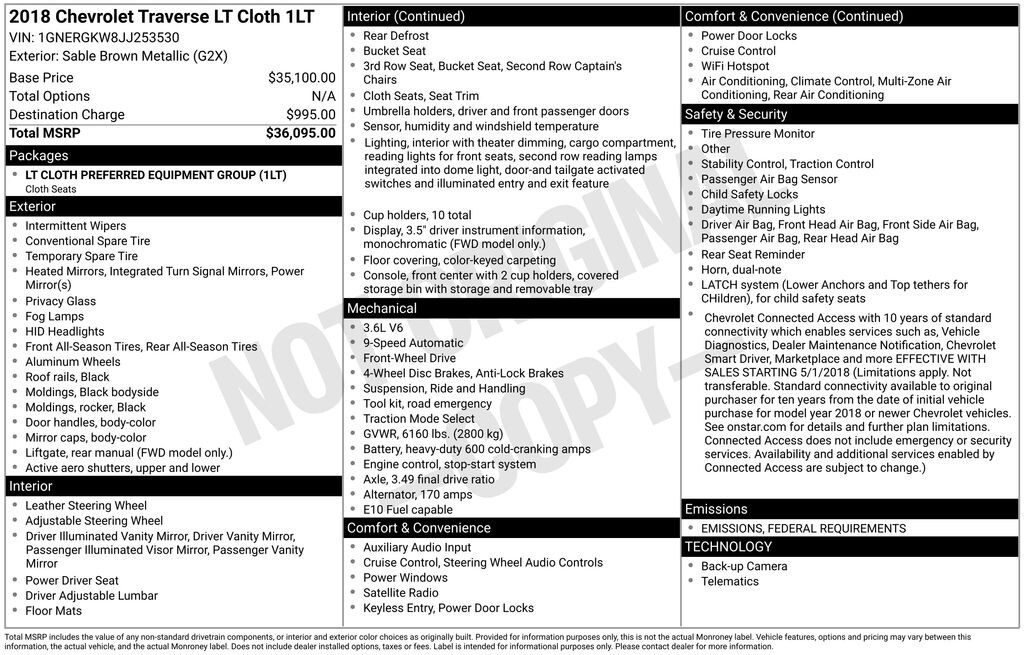 Used 2018 Chevrolet Traverse LT SUV