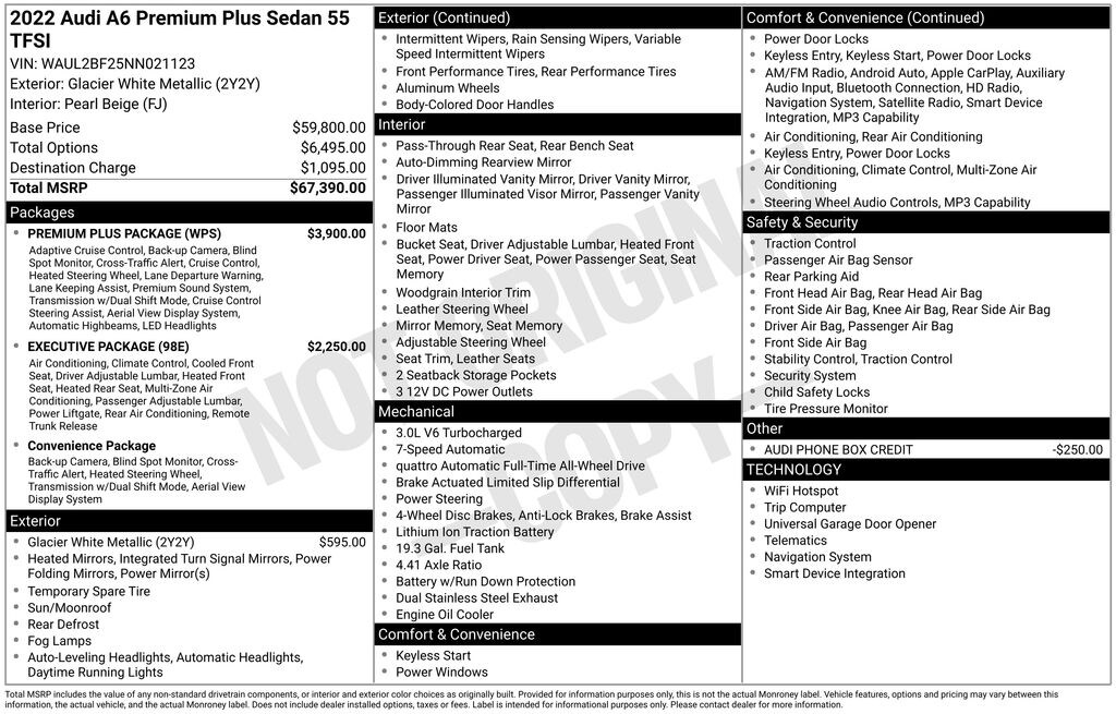 Used 2022 Audi A6 3.0T Premium Plus Sedan