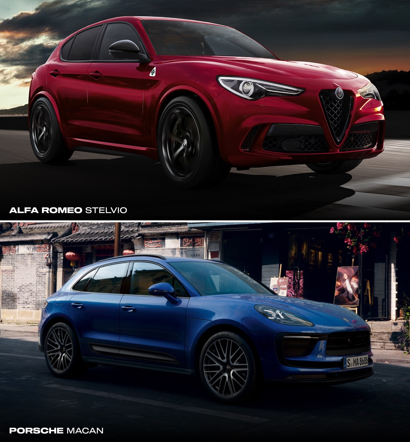 Alfa Romeo Stelvio vs. Porsche Macan Dimensions