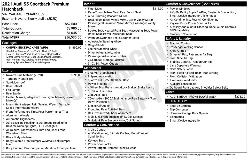 Used 2021 Audi S5 Sportback Premium Plus Hatchback
